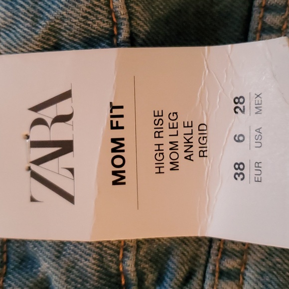 Zara Ripped High-Rise Rigid Fit Mom Ankle Length Jeans Size 6 - Picture 8 of 12